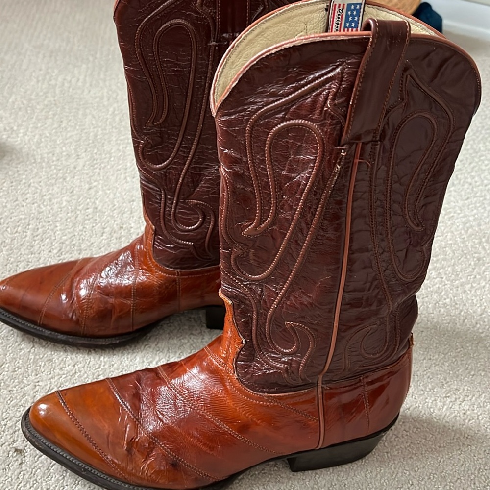 Los Altos Men’s Genuine Authentic Burgundy Cowboy Boots